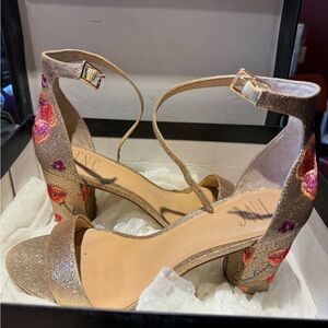 INC Kivah Gold Floral Heel